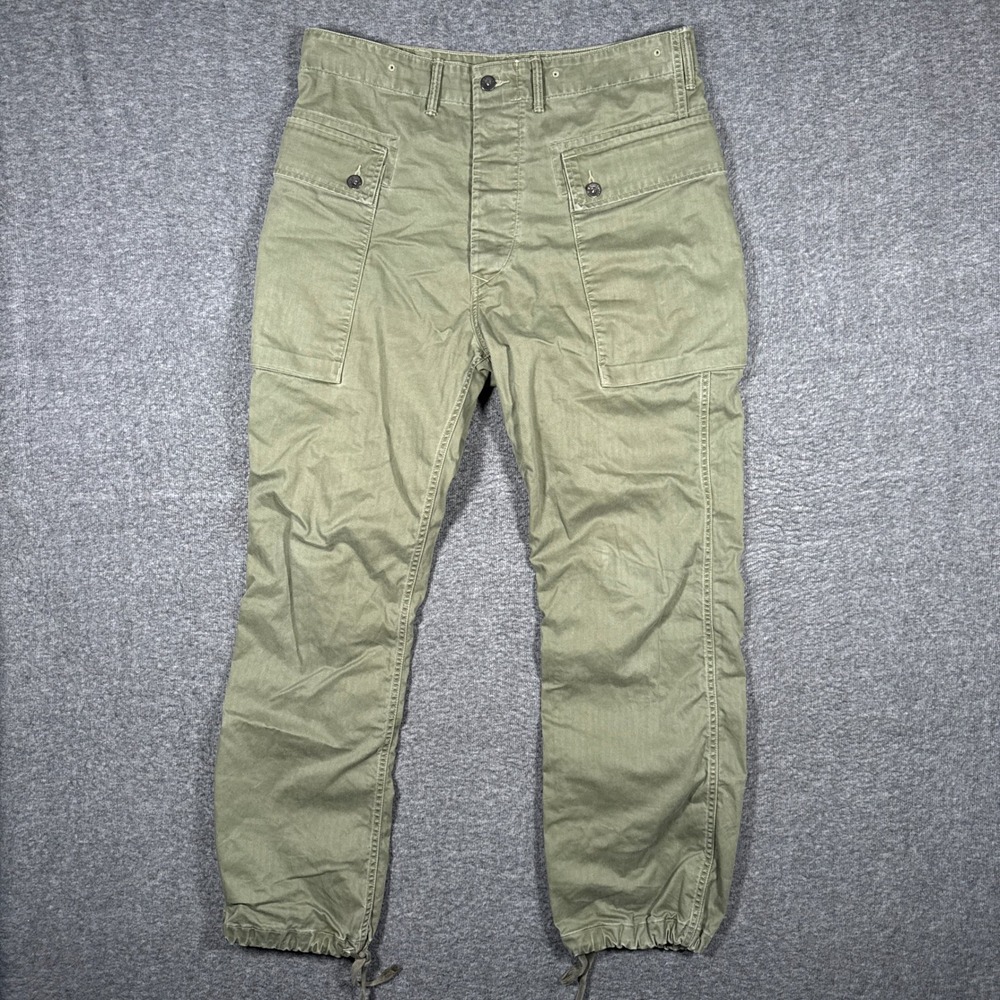 RRL Ralph Lauren Pants Men 33x32 Green Military Paratroop Field Cargo P44 Monkey - Picture 2 of 13